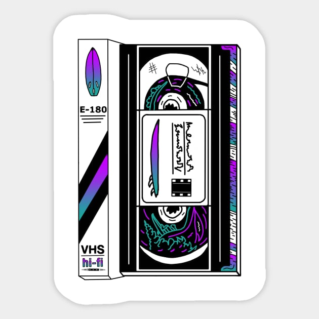 VHS multicolor cassette tape Sticker by Rezolutioner